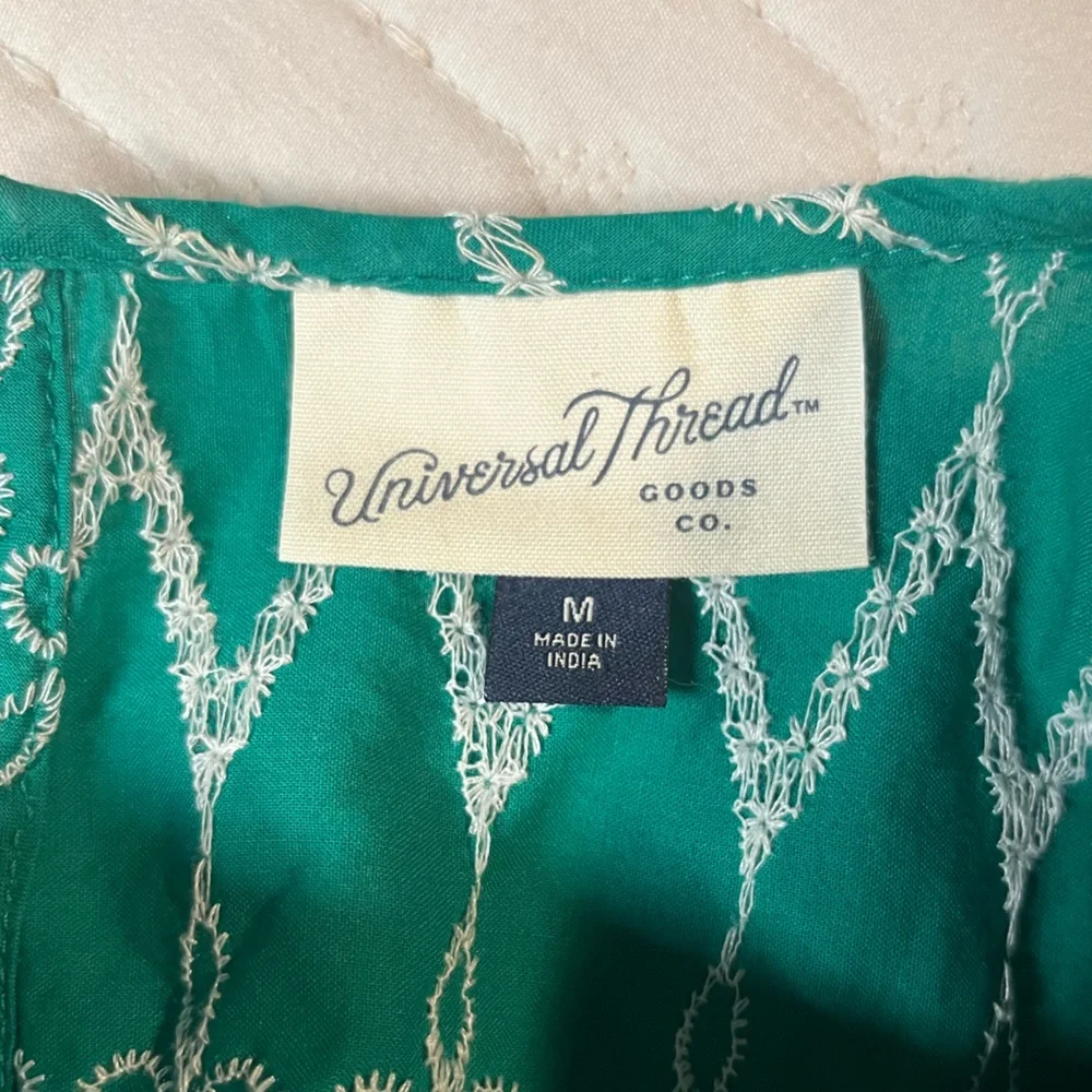 Universal Thread Green Ruffle Eyelet Blouse - Picture 7 of 8
